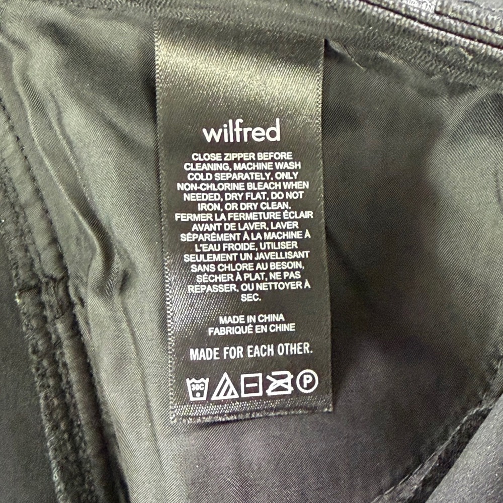 Wilfred Aritzia Black Faux Leather High Rise Shorts Womens 4 Zip Fly 5-Pocket - Picture 4 of 10